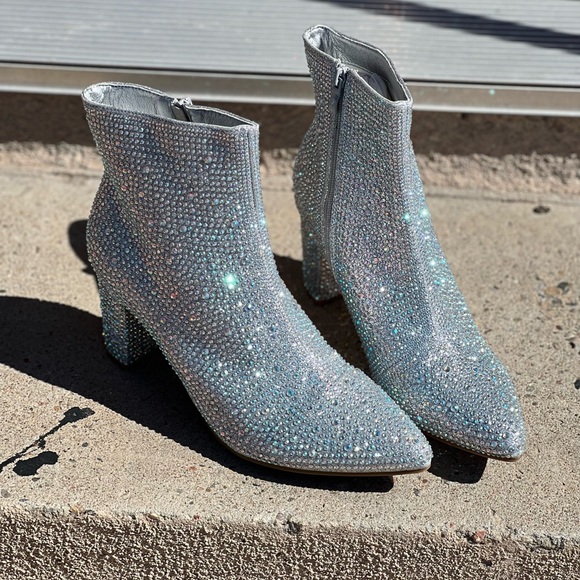 Shoes Bedazzled Shimmer Ankle Boots Poshmark